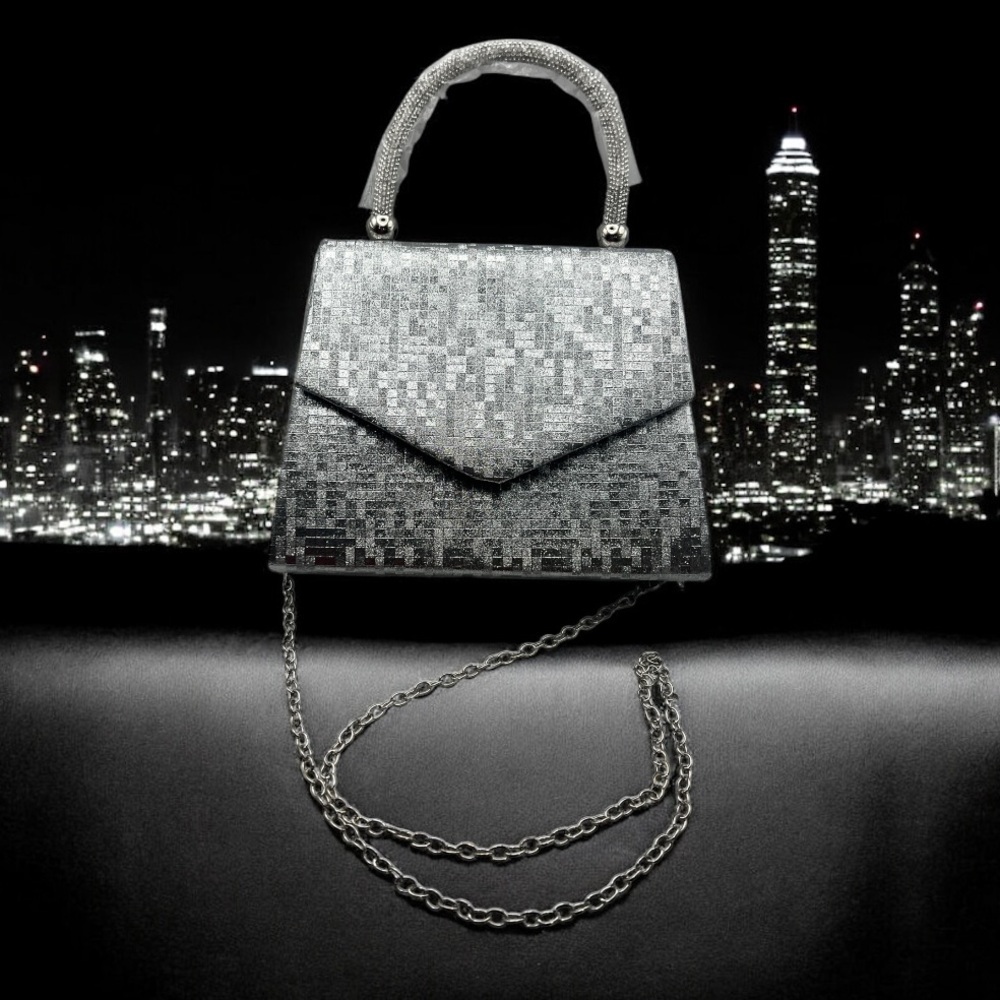 Silver evening bag